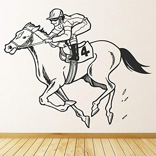 wZUN Carreras de Caballos Pegatinas de Pared Cool Teen Boys Room decoración de la Pared calcomanía Vinilo Papel Tapiz 78X63cm