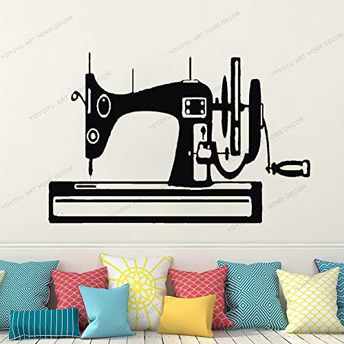 wZUN Etiqueta de la Pared máquina de Coser calcomanía Vinilo Adhesivo Estudio de Costura Costura Dormitorio calcomanía Arte Mural 42X80 cm