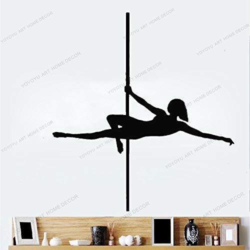 wZUN Etiqueta engomada de la Pared de la Danza del Poste acrobático exótico Etiqueta engomada del Vinilo decoración del Dormitorio 50X61cm