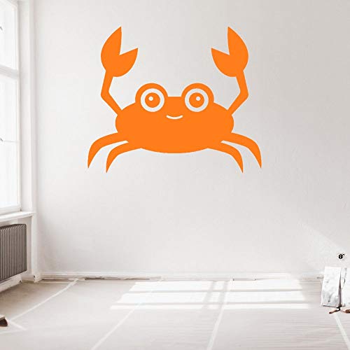 wZUN Happy Little Cangrejo Animal Pared Artista Dormitorio decoración de la habitación extraíble 57X48cm
