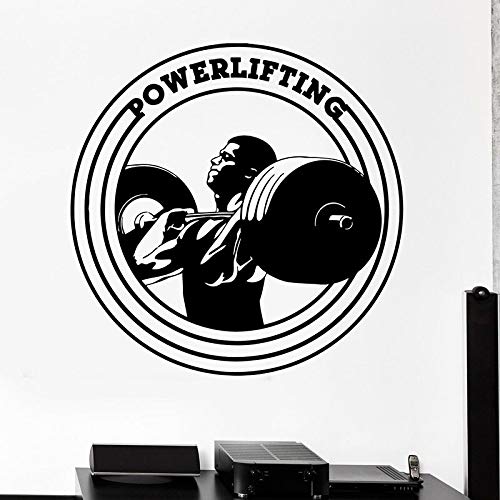 wZUN Levantamiento de Pesas Logo Tatuajes de Pared Culturismo Fitness Ejercicio Vinilo Pegatinas Sala de Entrenamiento Gimnasio decoración Mural 57X57cm