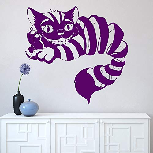 wZUN Pegatina de Pared de Gato de Cheshire, calcomanía de Vinilo para niños, decoración de habitación de jardín de Infantes, decoración del hogar de Cuento de Hadas, 28X29cm