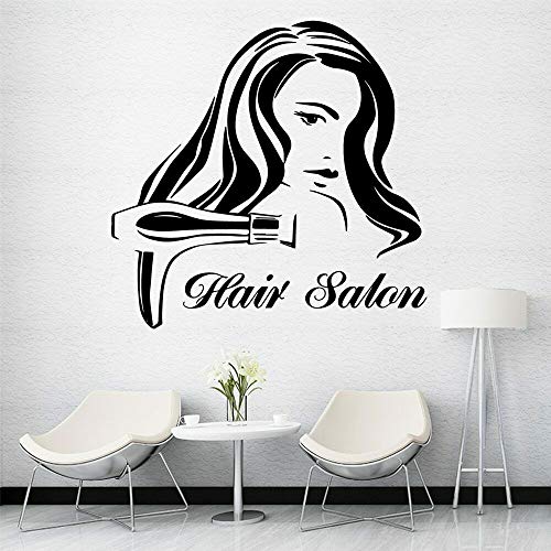 wZUN Pegatinas de Pared para peluquería, diseño de Cabello para Mujer, calcomanía de Pared, Papel Tapiz de Vinilo, decoración para peluquería, 50X51 cm