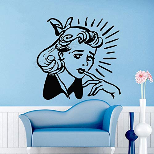 wZUN Salón de Belleza decoración del hogar SPA Estilo Corte de Pelo Maquillaje Pegatinas de Pared Estilo Moderno Moda Sala decoración calcomanías 63x64cm