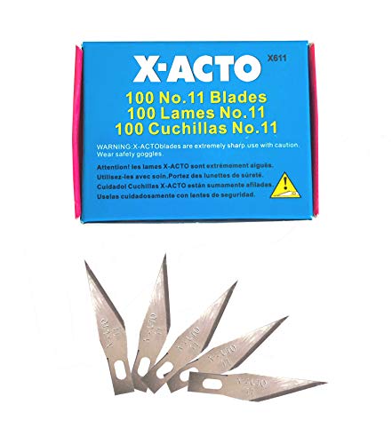 X-Acto Outletdelocio. Set 100 Cuchillas 11. Hoja Recta para Cutter nº1. Bisturi, Escalpelo