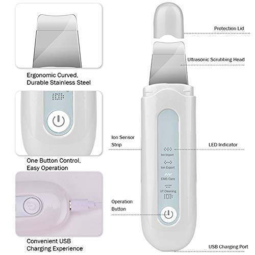 Xcute - Herramienta de limpieza profunda para la piel facial, espátula, extractor de cara, herramienta de pelado