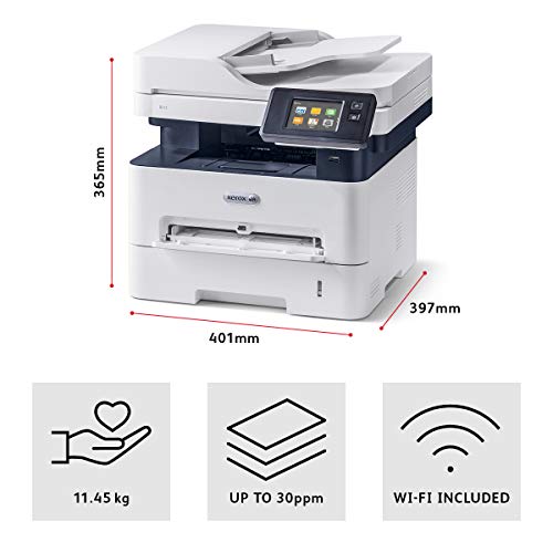 Xerox B215V_DNI S/W- láser Scanner copiadora Fax LAN WiFi, Gris, 36.2 x 40.1 x 36.5 cm