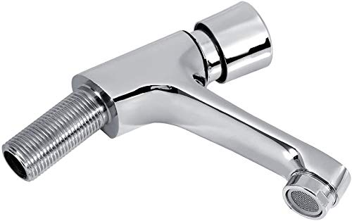 XHUENG Grifo de Agua Los grifos del Fregadero Cuarto de baño, Cocina Pública Cromado de Cierre automático de Agua de horario de Verano Cuenca del retardo del Fregadero Grifo.