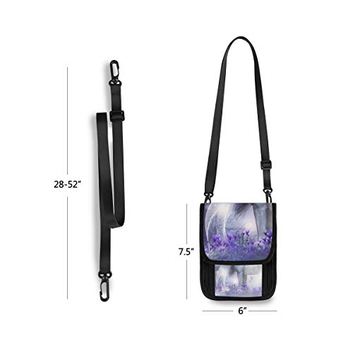 XiangHeFu Cartera de cuero Bolso para teléfono Monedero Monedero Estuche para tarjetas Gran capacidad Unicornio Hadas Magic Sparkles