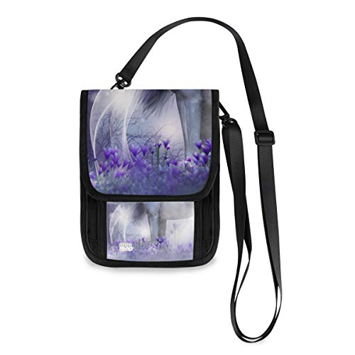 XiangHeFu Cartera de cuero Bolso para teléfono Monedero Monedero Estuche para tarjetas Gran capacidad Unicornio Hadas Magic Sparkles