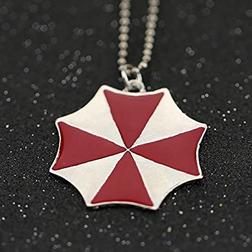 Xianglsp Co.,ltd Collar de Riesgo biológico Alice Umbrella Corporation Esmalte Rojo Color Plateado Colgante Logo película Juego Joyería Hombres al por Mayor