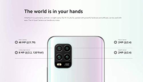 Xiaomi Mi 10 Lite 5G Smartphone 6GB 128GB 6.57'' AMOLED 48MP Quad-cámara 4160mAh (Typical) NFC Negro [español versión]