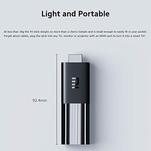 Xiaomi Mi TV Stick 2K HDR HDMI Quad-Core DDR4 Bluetooth WiFi Dolby DTS HD Android TV 9.0 [Versión Global]