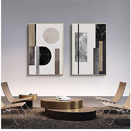 XingChen Arte de la Lona 2x20x30cm sin Marco Fondo de mármol geométrico de la Vendimia Pintura de la Lona Arte nórdico de la Pared Imágenes Pop para la decoración del hogar de la Sala de Estar