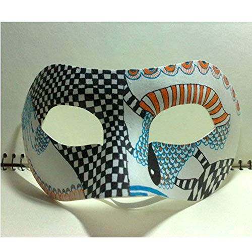 Xinlie Máscara Blanca sin Pintar, Máscaras de Bricolaje Máscaras de Fiesta con Forma de Bola enmascarada Máscaras anónimas para Pintar niños para el Carnaval de Halloween Máscara diseño (10 Piezas)