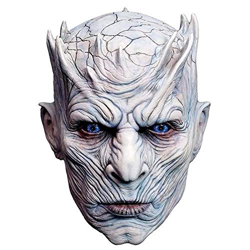 Xiton 1pc Noche de Halloween Rey Fantasma máscara Hombres Espeluznante Halloween Máscara Halloween película Fiesta Blanco Caminantes máscara Traje Cosplay