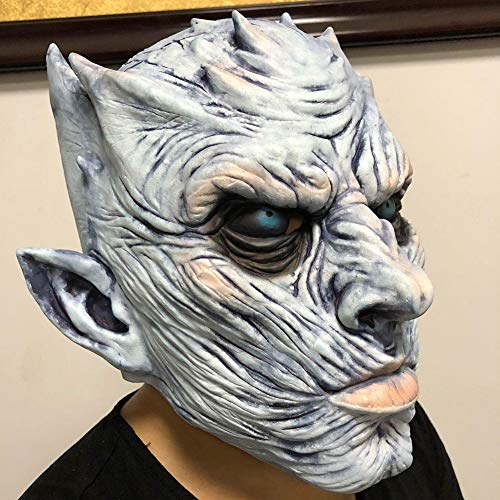 Xiton 1pc Noche de Halloween Rey Fantasma máscara Hombres Espeluznante Halloween Máscara Halloween película Fiesta Blanco Caminantes máscara Traje Cosplay