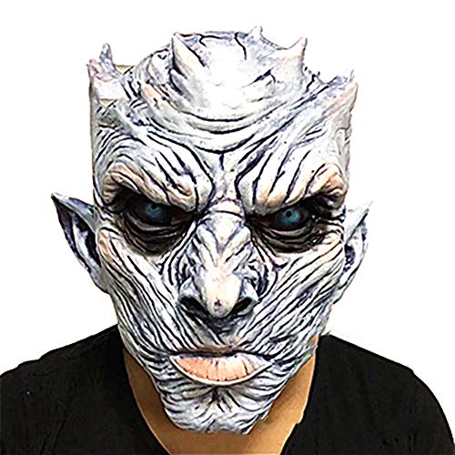 Xiton 1pc Noche de Halloween Rey Fantasma máscara Hombres Espeluznante Halloween Máscara Halloween película Fiesta Blanco Caminantes máscara Traje Cosplay