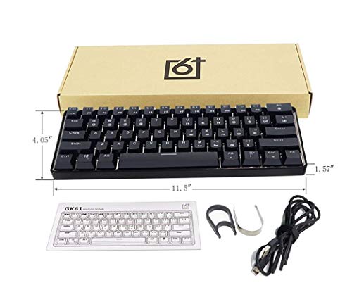 XIUYU Friki GK61 60% Mini Teclado 61Keys mecánico Tipo-c programable Gaming (Switch, Azul) (Color: Azul, tamaño: Interruptor Gateron)
