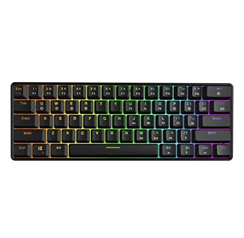 XIUYU Friki GK61 60% Mini Teclado 61Keys mecánico Tipo-c programable Gaming (Switch, Azul) (Color: Azul, tamaño: Interruptor Gateron)