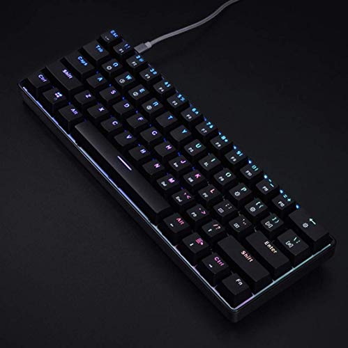 XIUYU Friki GK61 60% Mini Teclado 61Keys mecánico Tipo-c programable Gaming (Switch, Azul) (Color: Azul, tamaño: Interruptor Gateron)