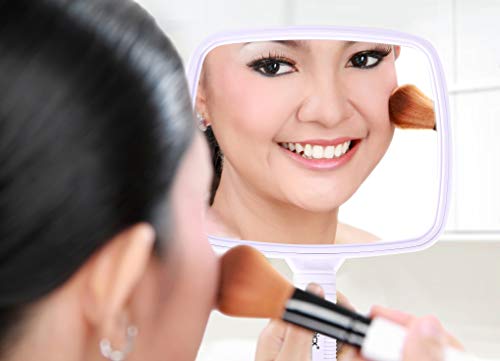 xnicx Peluquería Espejo de mano Profesional de mano Salón Peluqueros Peluqueros Paleta Espejo herramienta con mango blanco