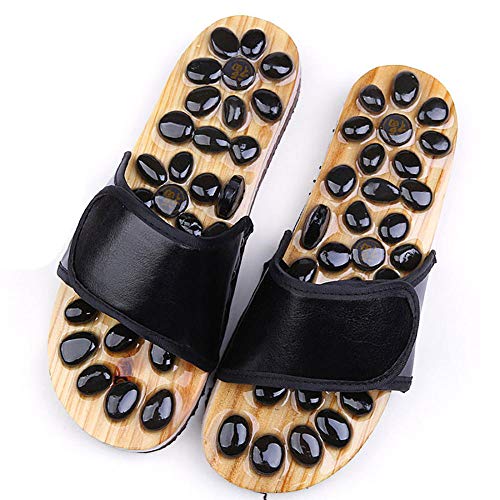 XNSY Relajar，Zapatilla de Masaje para la Comodidad de los pies en adoquines-41/42_Negro