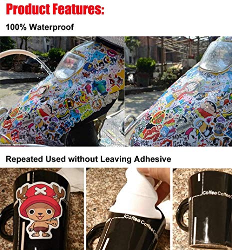 Xpassion 200 Unidades Pegatinas del PVC para Portátil, Dormitorio, Funda de Viaje, Equipaje de Coche, Bicicleta