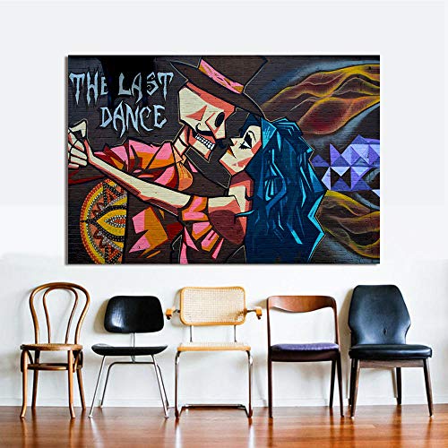 XuFan Graffiti Lienzo Arte Moderno Arte Callejero último Baile Cuadros de Pared para Sala de Estar decoración del hogar Pintura Impresa 40x60cm Sin Marco