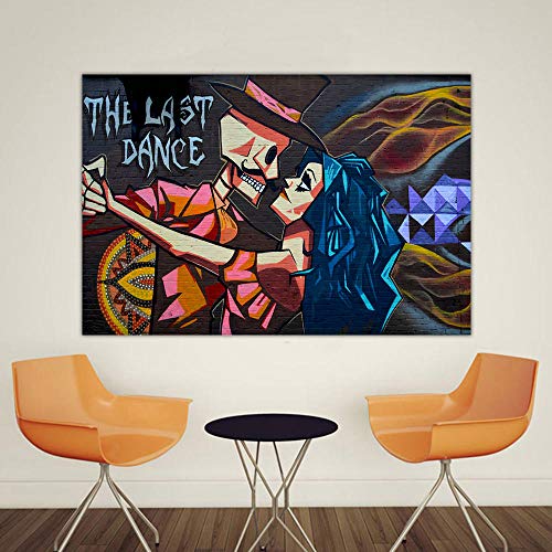 XuFan Graffiti Lienzo Arte Moderno Arte Callejero último Baile Cuadros de Pared para Sala de Estar decoración del hogar Pintura Impresa 50x75cm Sin Marco