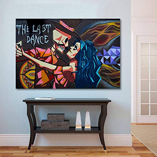 XuFan Graffiti Lienzo Arte Moderno Arte Callejero último Baile Cuadros de Pared para Sala de Estar decoración del hogar Pintura Impresa 50x75cm Sin Marco