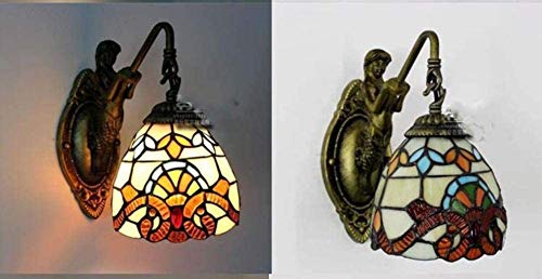 XUHRA Refugio Pared del Vitral De Tiffany Iluminación De Punto Estilo Espejos Cortina De Lámpara De La Avenida De La Sala De Estar Interior,F