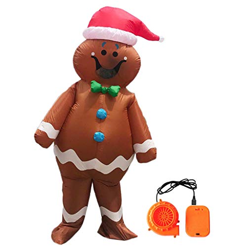 XXLYY Inflable Wearing Hat's Gingerbread Man Disfraz Fiesta de Navidad Juguete