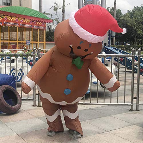 XXLYY Inflable Wearing Hat's Gingerbread Man Disfraz Fiesta de Navidad Juguete