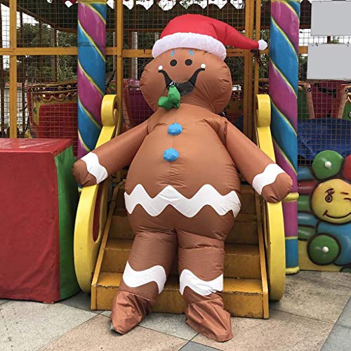 XXLYY Inflable Wearing Hat's Gingerbread Man Disfraz Fiesta de Navidad Juguete