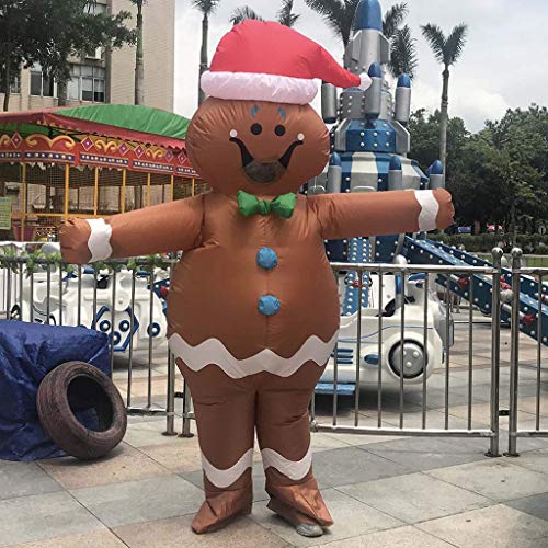 XXLYY Inflable Wearing Hat's Gingerbread Man Disfraz Fiesta de Navidad Juguete