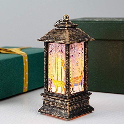 XXLYY Linternas LED navideñas para exteriores, interiores, con pilas, con velas, portátiles, vintage, colgantes, lámpara de noche, muñeco de nieve, Papá Noel, adorno navideño, decoración navideña, reg