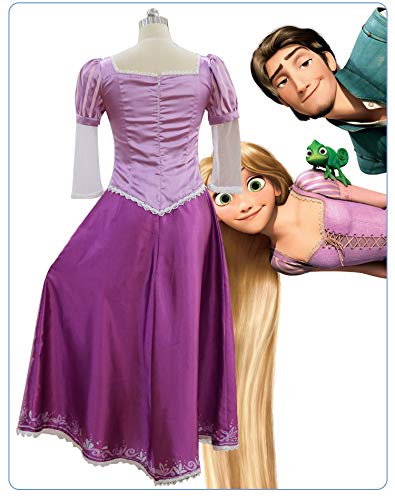 Xyfw Las Niñas De La Princesa Rapunzel Traje Largo Vestido De Malla Mangas Fiesta De Cumpleaños De Halloween Cosplay del Vestido del Vestido, XL