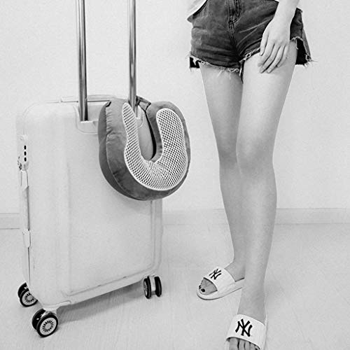 XZJJZ Almohada de viaje, Almohada de cuello de espuma de memoria pura, Funda de algodón suave y transpirable, Kit de viaje de avión lavable a máquina Almohada en forma de U, Tapones for los oídos, Bol