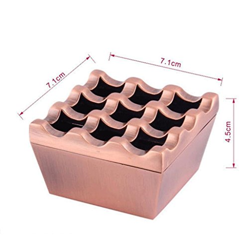 XZPENG Aleación de Zinc Nueve Hoyos a Prueba de Viento Cenicero Sala de Estar, Mesa de café, Oficina. (Color : Brown)