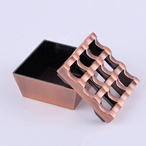 XZPENG Aleación de Zinc Nueve Hoyos a Prueba de Viento Cenicero Sala de Estar, Mesa de café, Oficina. (Color : Brown)