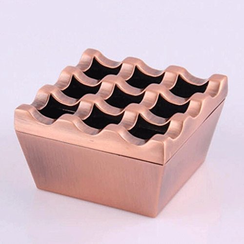 XZPENG Aleación de Zinc Nueve Hoyos a Prueba de Viento Cenicero Sala de Estar, Mesa de café, Oficina. (Color : Brown)