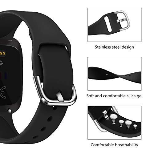 Yango Fitbit Versa 2 Correa, Silicona Suave Pulsera con Hebilla de Metal, Respueto de Pulsera para Fitbit Versa 2/Versa Lite/Versa