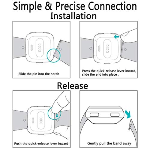 Yango Fitbit Versa 2 Correa, Silicona Suave Pulsera con Hebilla de Metal, Respueto de Pulsera para Fitbit Versa 2/Versa Lite/Versa
