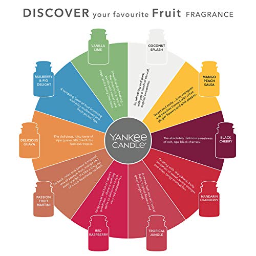 Yankee Candle 1053156 Vela pequeña aromática en Tarro la mandarinas con arándanos, Cristal, Rojo, 6.3x6x7.1 cm