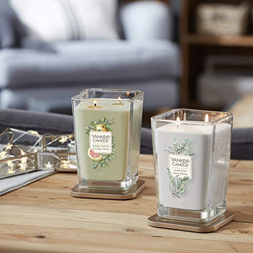 Yankee Candle Colección Elevation, Vela Aromática Grande Cuadrada de 2 Mechas con Tapa de Plataforma, Guirnalda Festiva