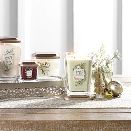Yankee Candle Colección Elevation, Vela Aromática Grande Cuadrada de 2 Mechas con Tapa de Plataforma, Guirnalda Festiva