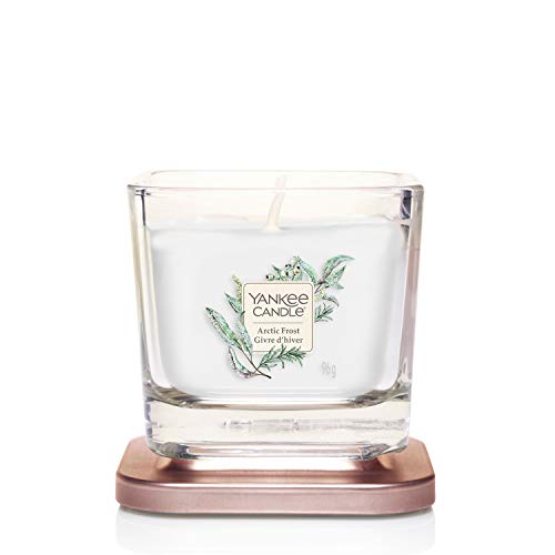 Yankee Candle Colección Elevation, Vela Aromática Pequeña Cuadrada de 1 Mecha con Tapa de Plataforma, Escarcha Ártica