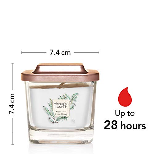 Yankee Candle Colección Elevation, Vela Aromática Pequeña Cuadrada de 1 Mecha con Tapa de Plataforma, Escarcha Ártica