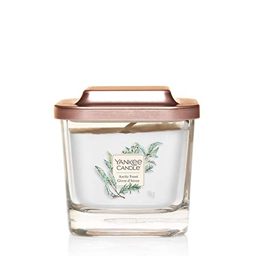 Yankee Candle Colección Elevation, Vela Aromática Pequeña Cuadrada de 1 Mecha con Tapa de Plataforma, Escarcha Ártica